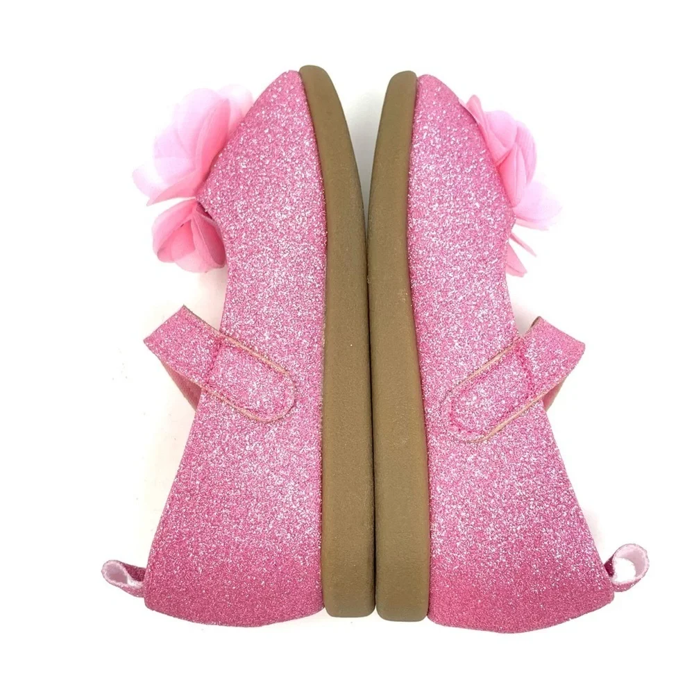 Koala Baby All Pink Glitter Mary Jane Casual Dressy Flat Shoes Girls Size 6